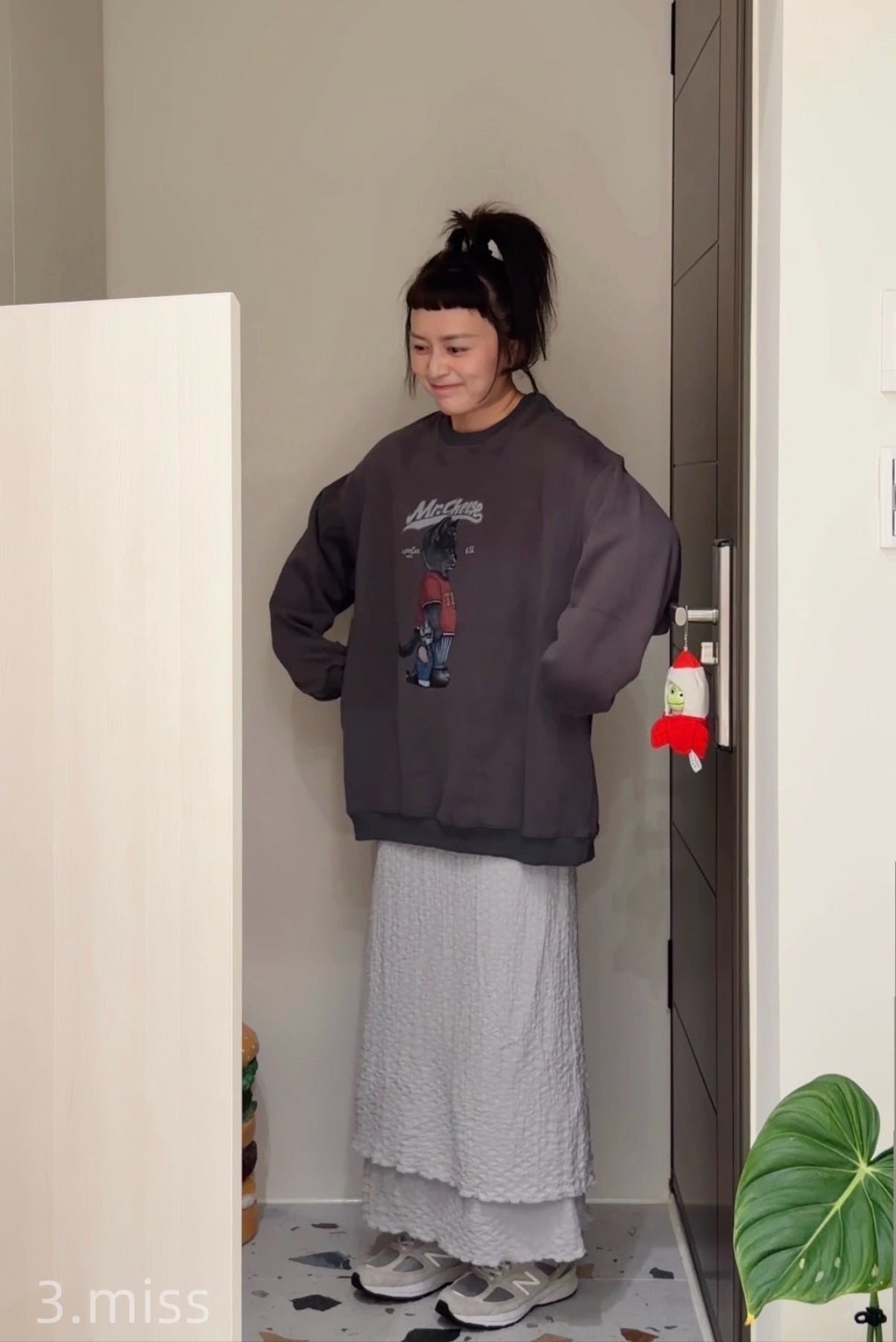 2隻貓圓領大學T