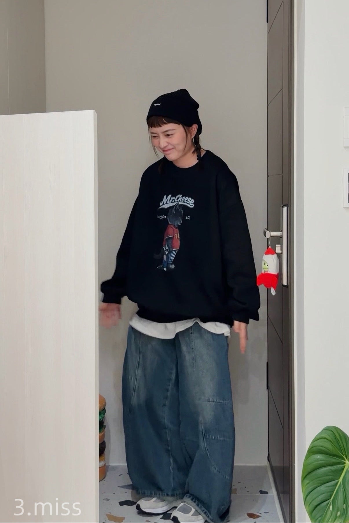 2隻貓圓領大學T