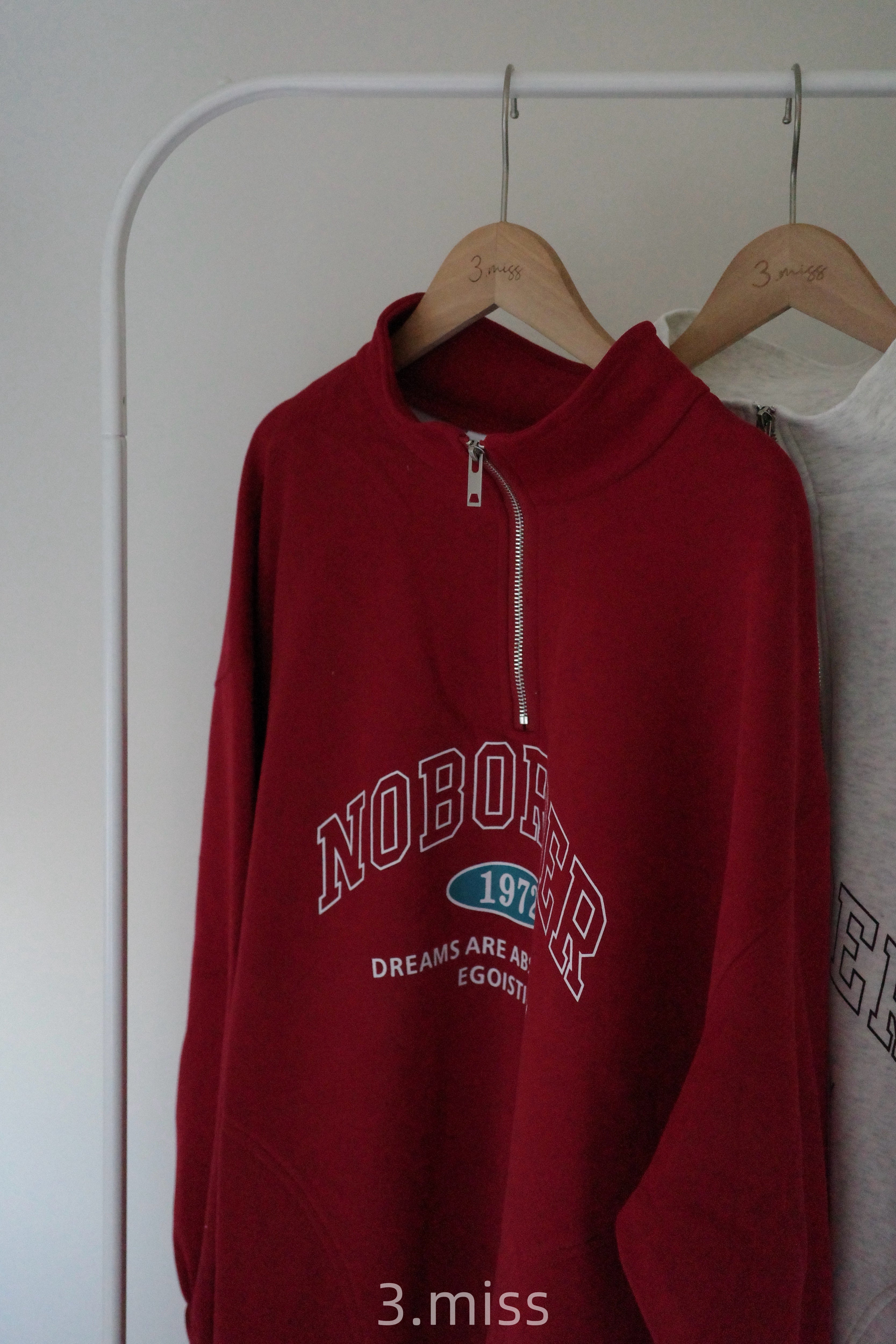 立領拉鍊美式大學T