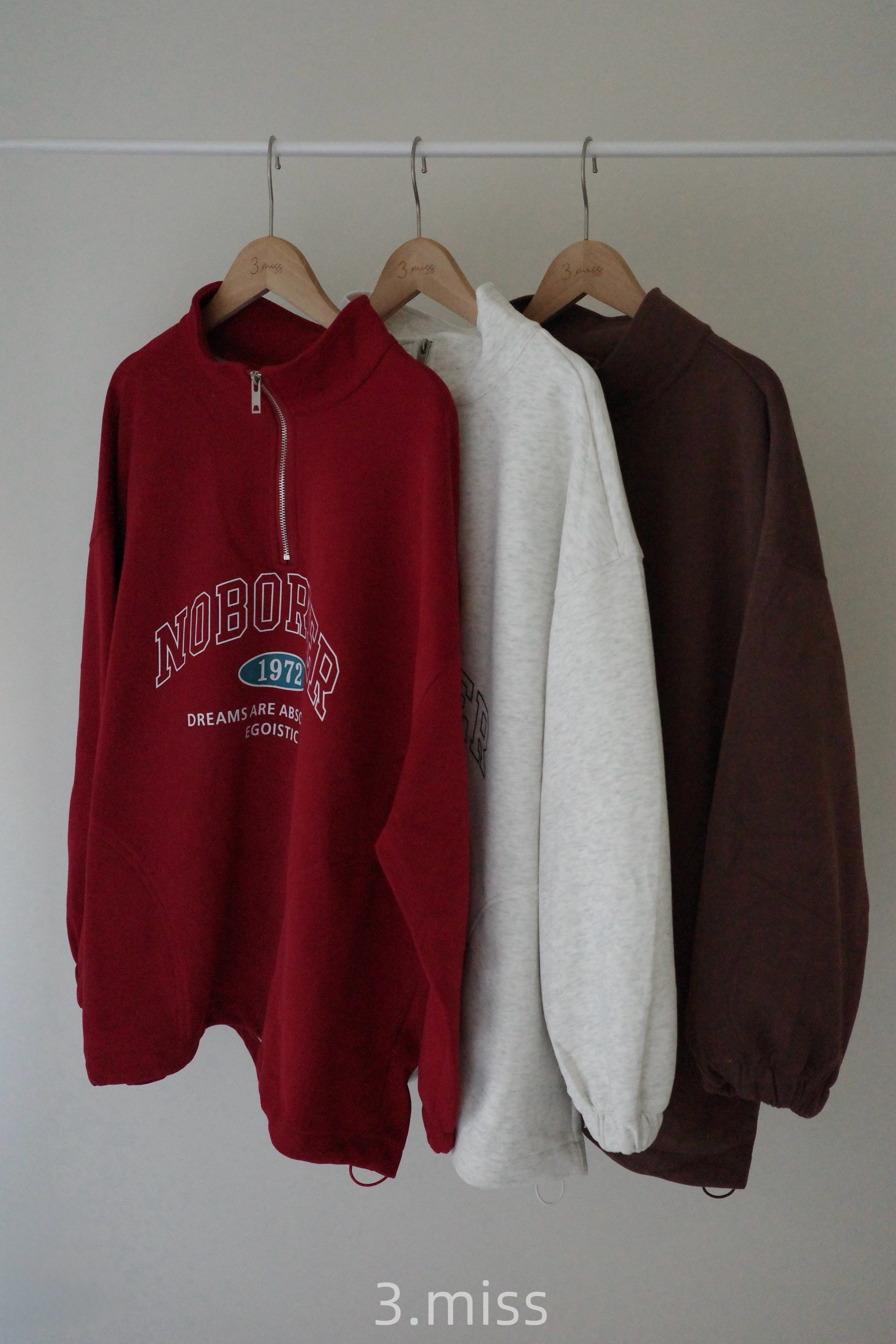 立領拉鍊美式大學T