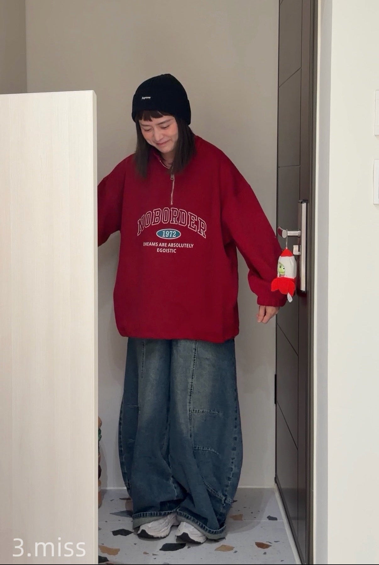 立領拉鍊美式大學T