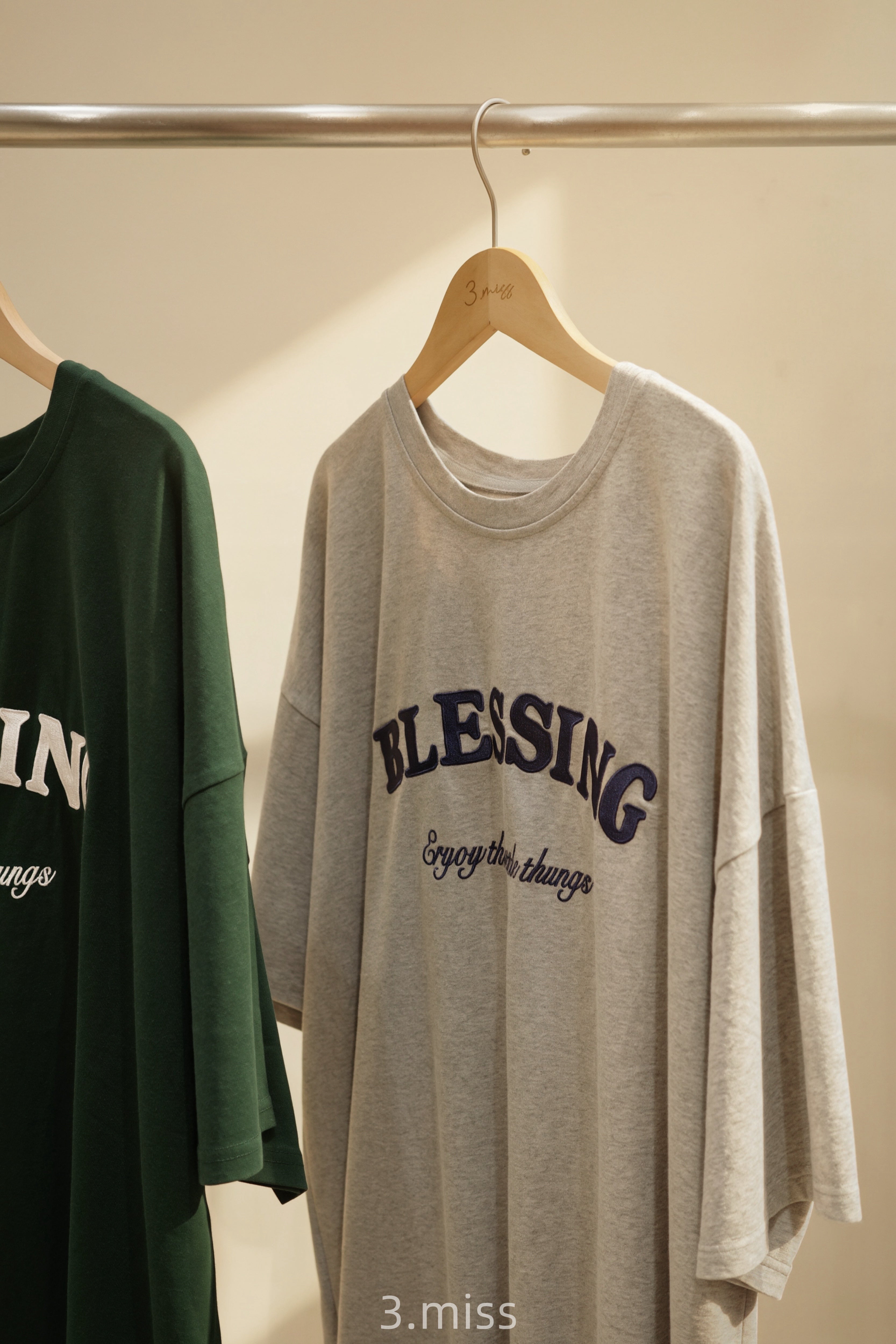 美式刺繡字母｜白綠灰