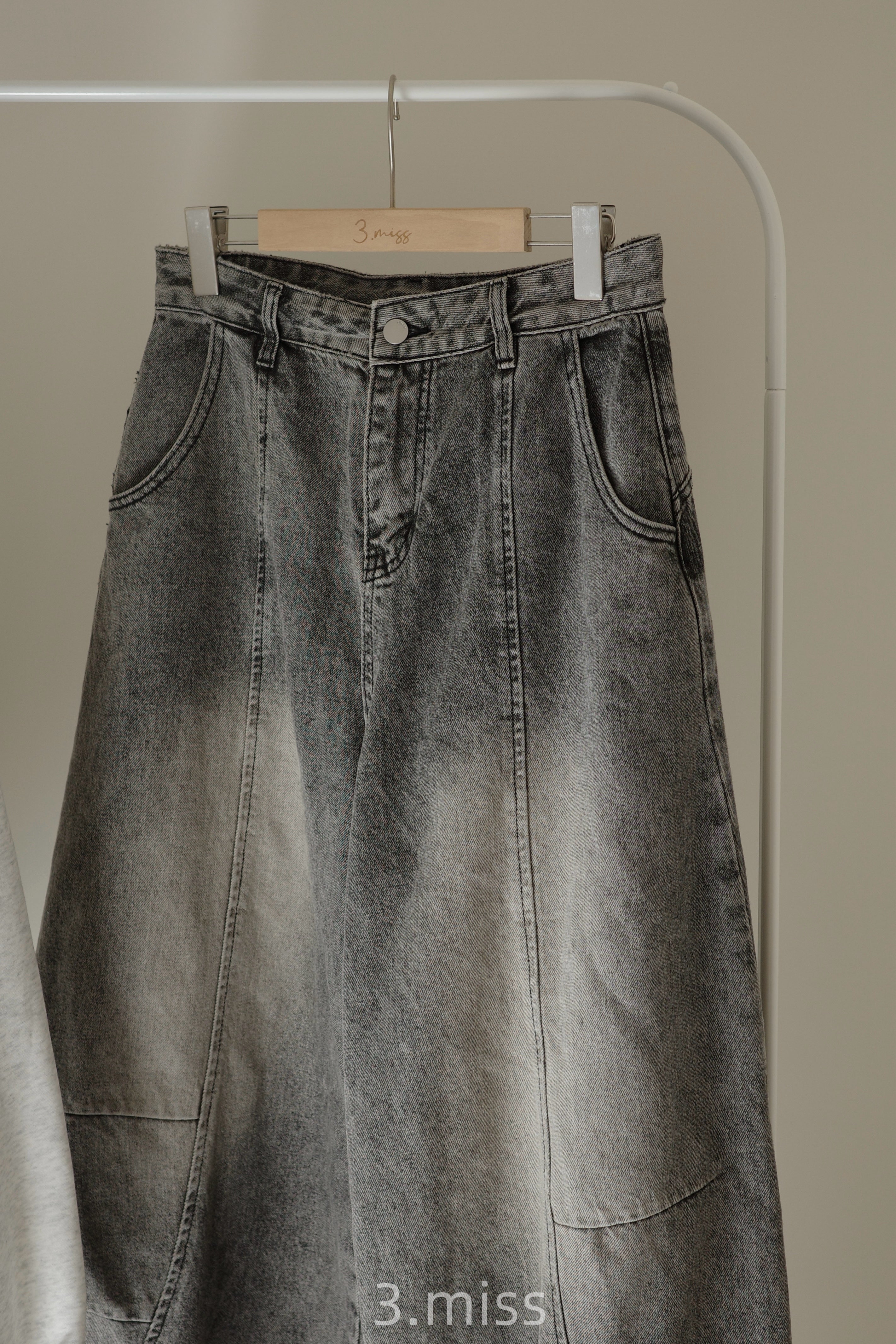 刷色彎刀褲｜灰