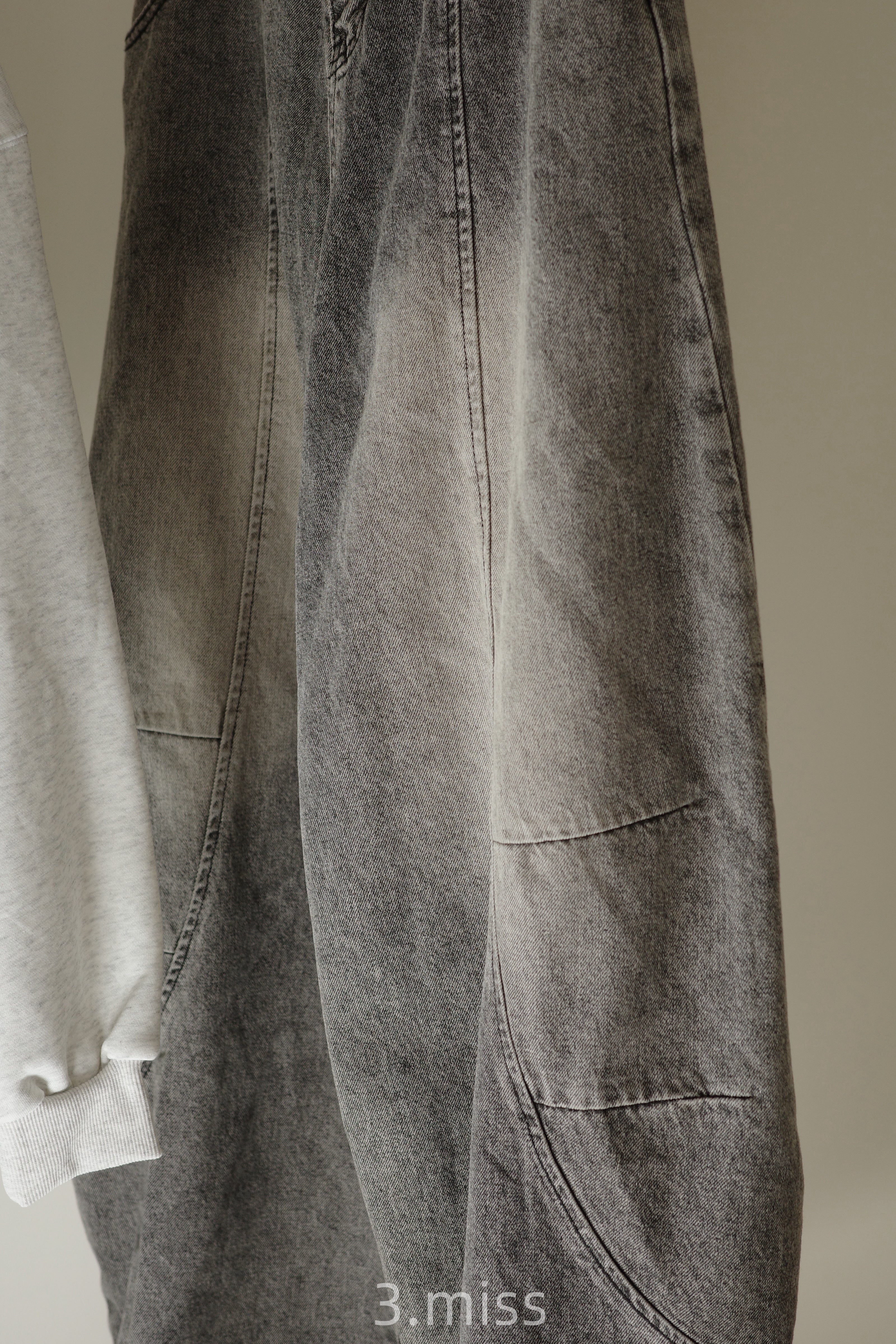 刷色彎刀褲｜灰