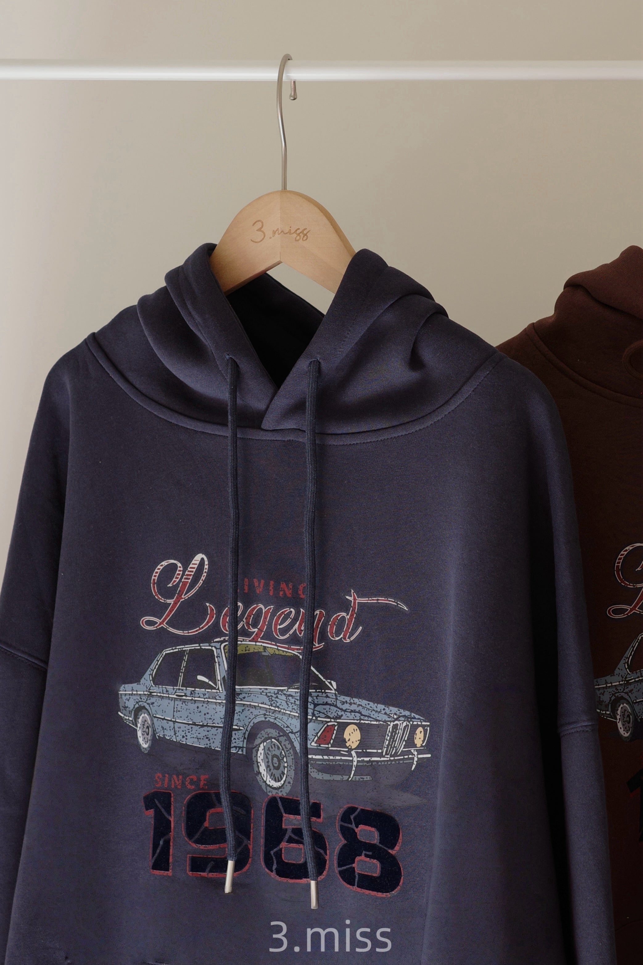 1968復古車帽T｜咖藍