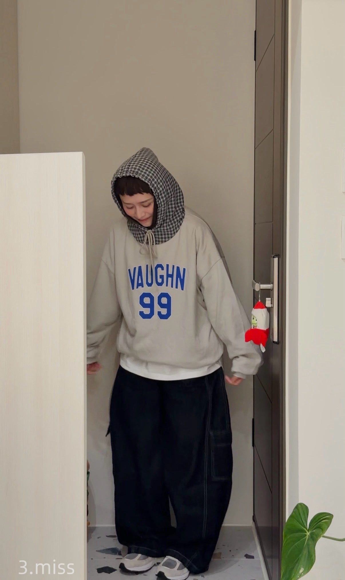 牛仔直筒寬褲｜附腰繩