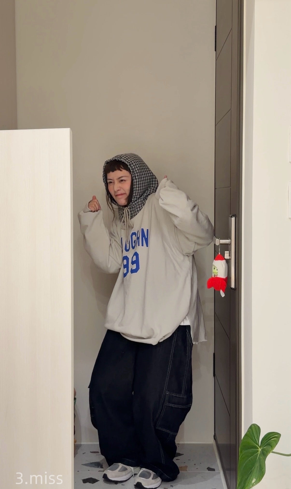 牛仔直筒寬褲｜附腰繩