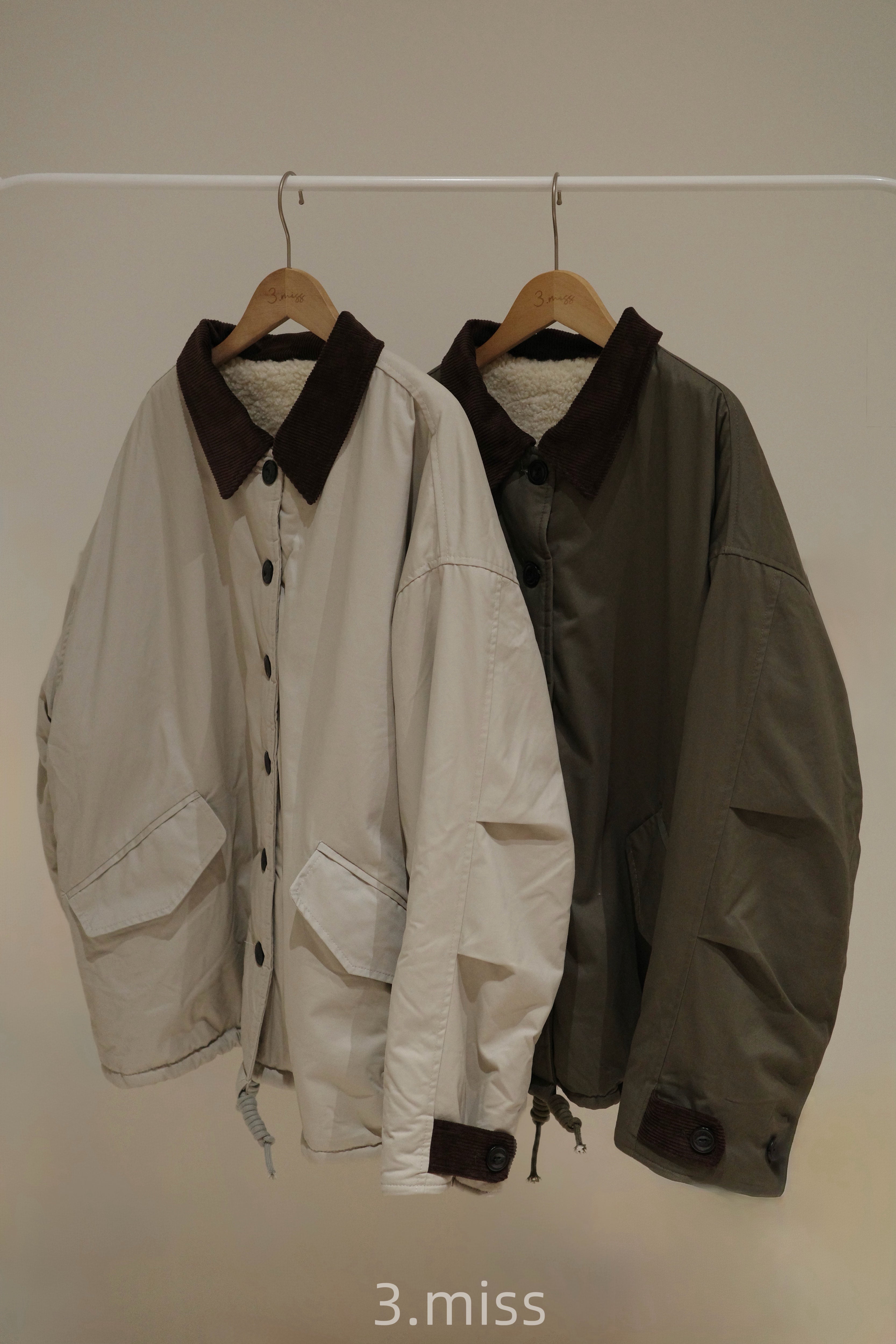 抓皺羊羔毛工裝外套