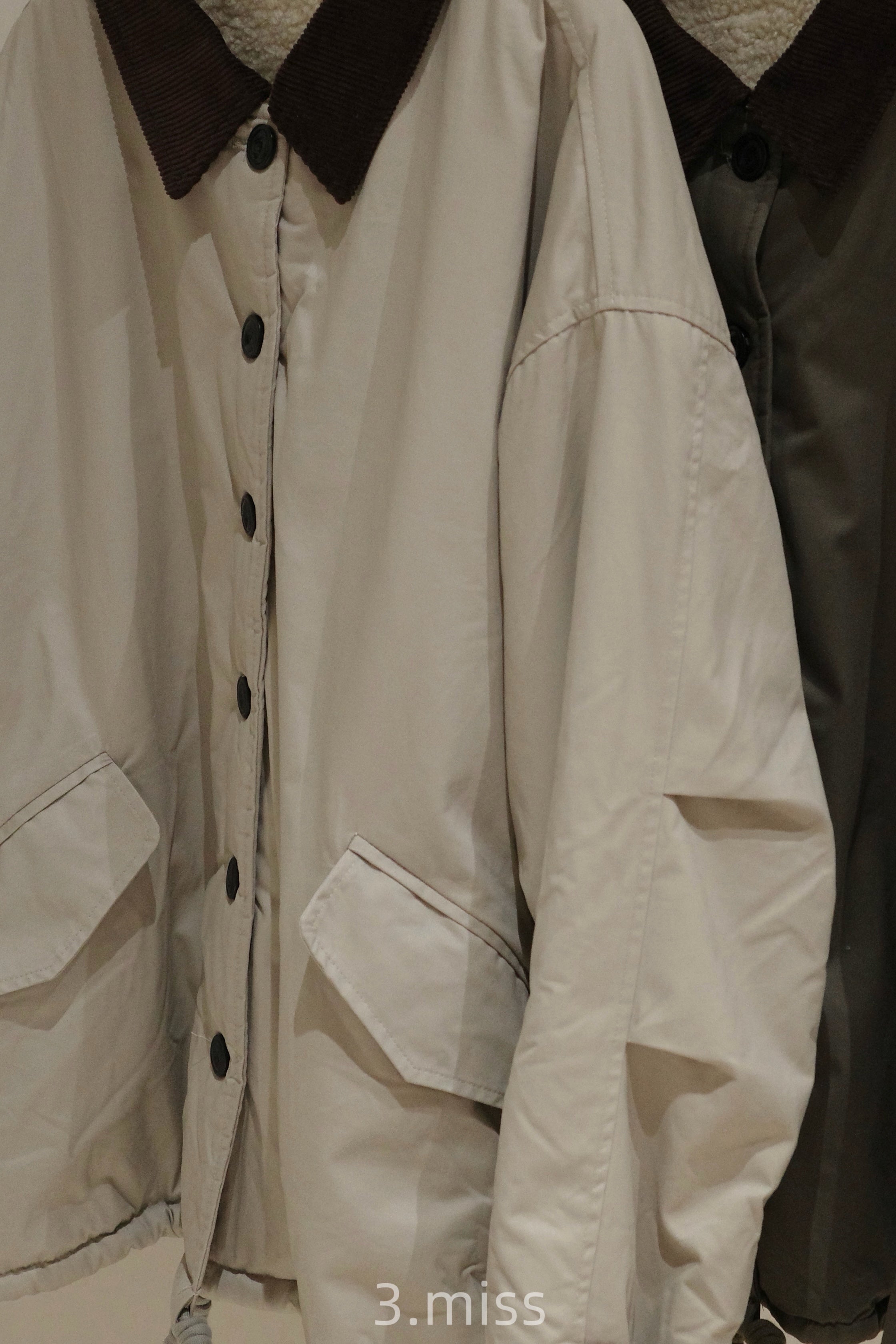 抓皺羊羔毛工裝外套