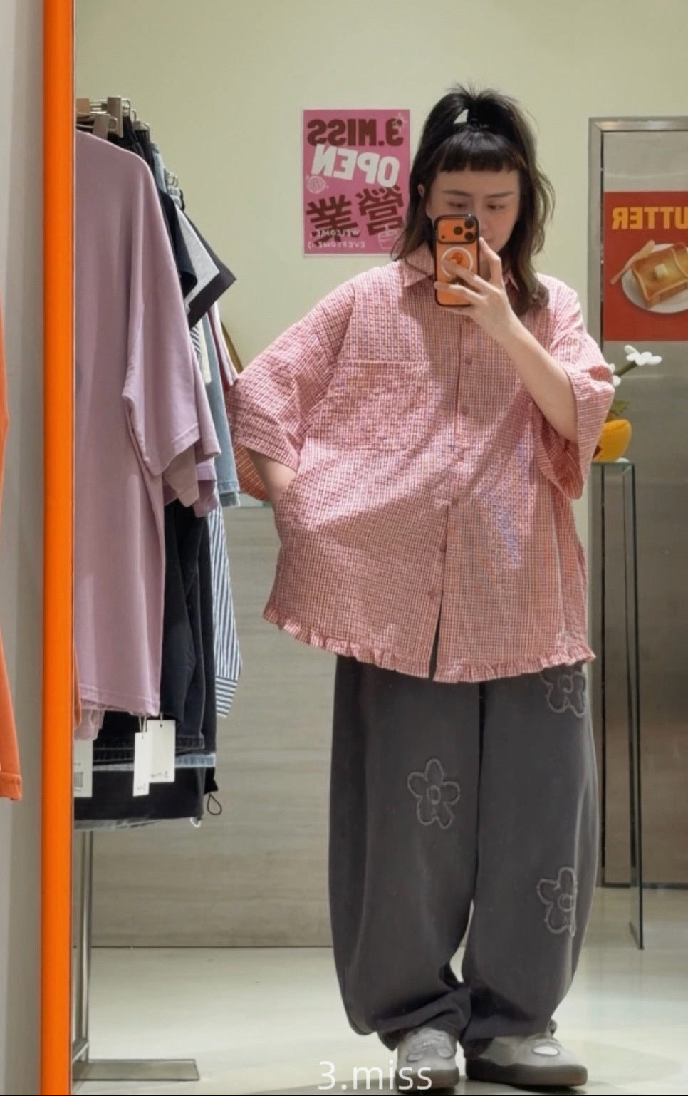 短袖格紋襯衫