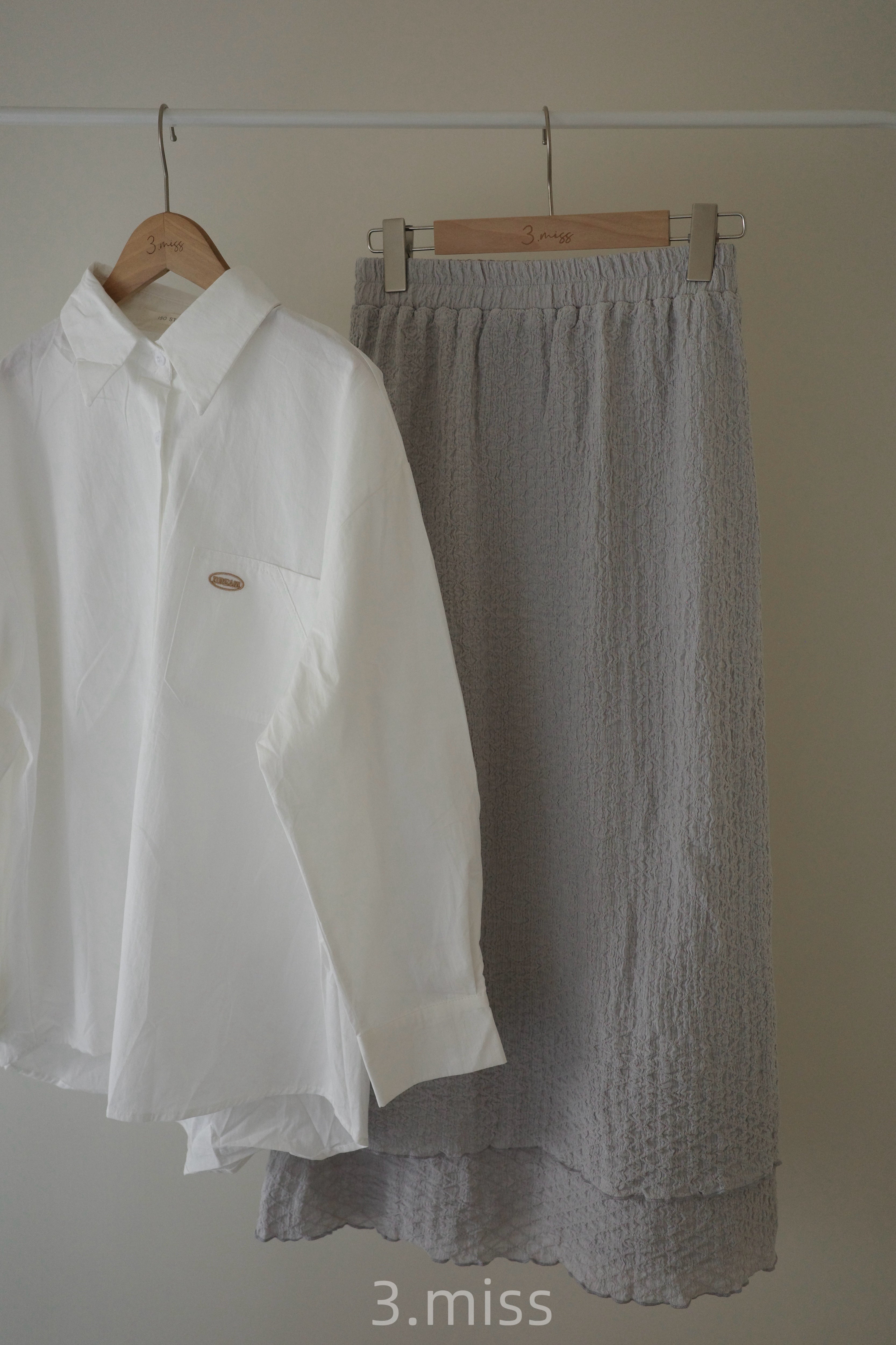 雙層肌里紋長裙