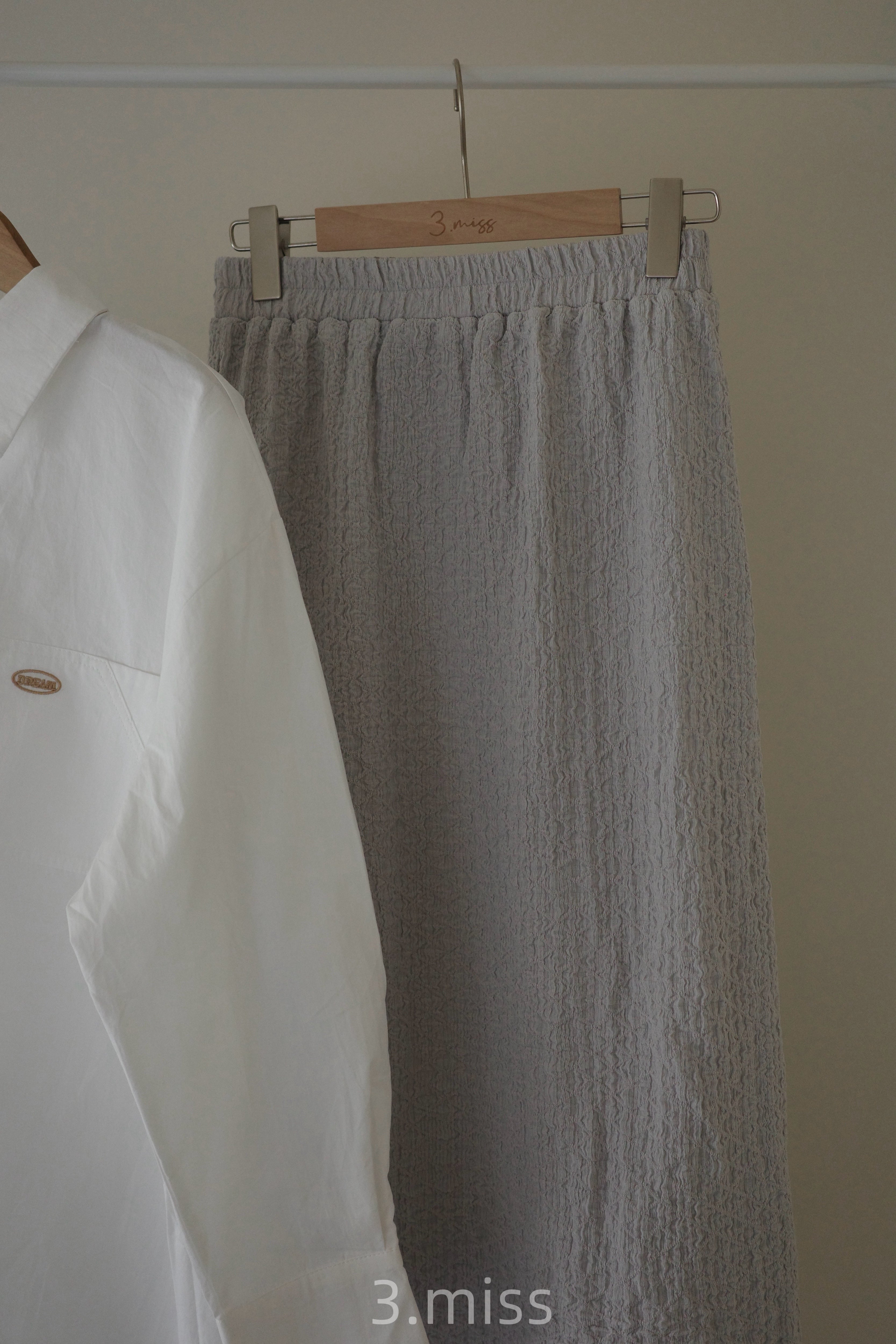 雙層肌里紋長裙