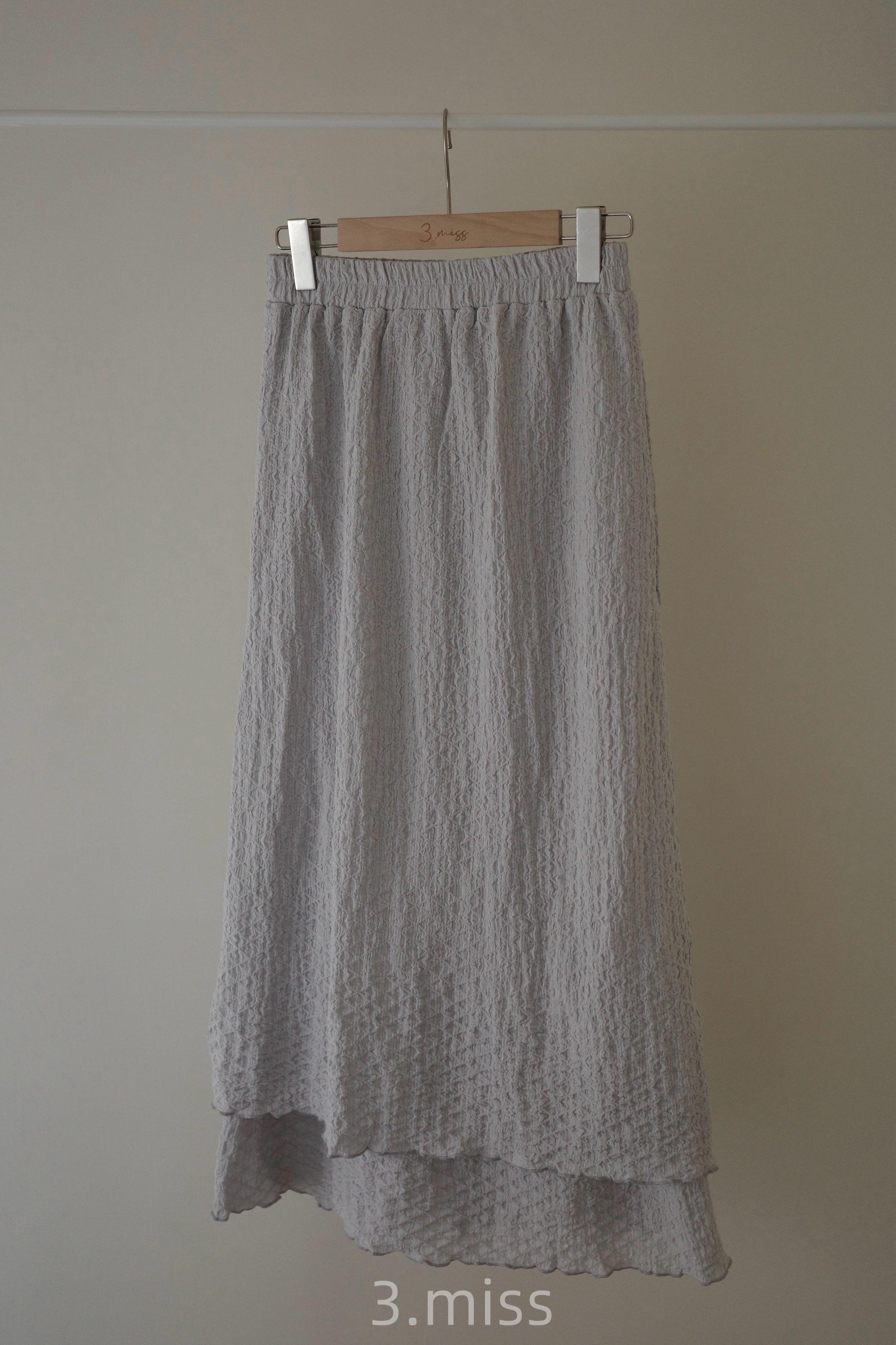 雙層肌里紋長裙